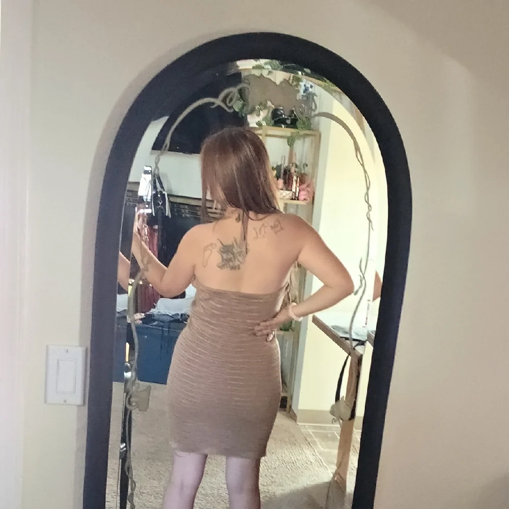 Wild Fable Tan Ribbed Backless Dress - Picture 3 of 3